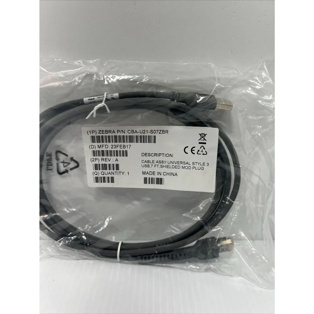 Zebra - CBA-U21 - S07ZBR USB Data Transfer Cable - USB For Barcode Scanner- 7 Ft